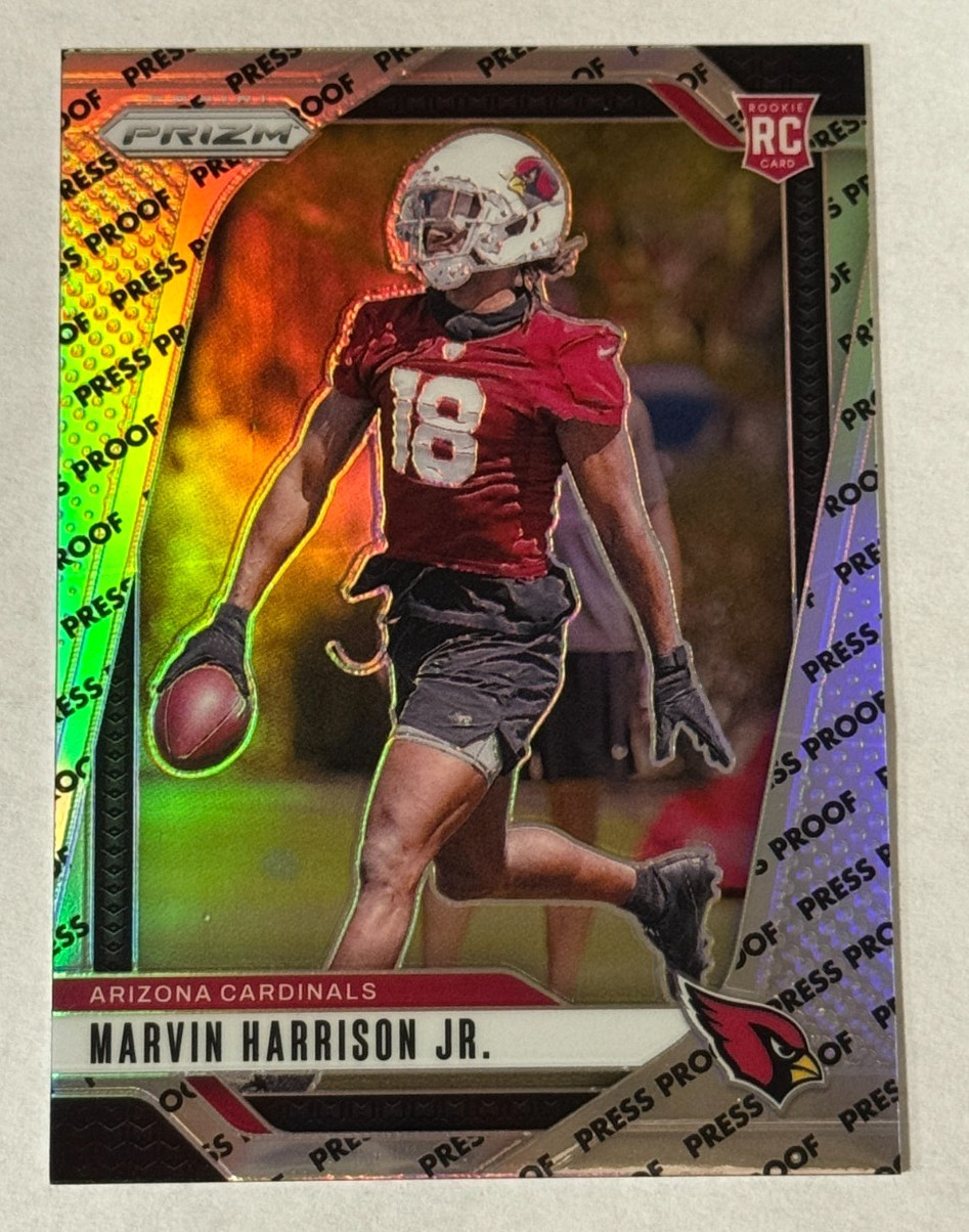 Marvin Harrison Jr. Rookie Silver Press Proof Case Hit 2024 Panini Prizm #375