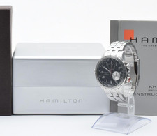 【N MINT w/BOX】 Hamilton Khaki ETO H776120 Chronograph Quartz Black Men's Watch