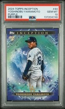 2024 TOPPS INCEPTION PURPLE #44 YOSHINOBU YAMAMOTO 38/150 PSA 10