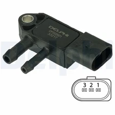 Delphi DPS00001 sensor, exhaust pressure for Audi, Seat, Skoda, VW