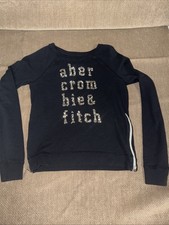 Abercrombie Kids Girls Black Sequence Sweatshirt Size XL with Zipper Detail 0001
