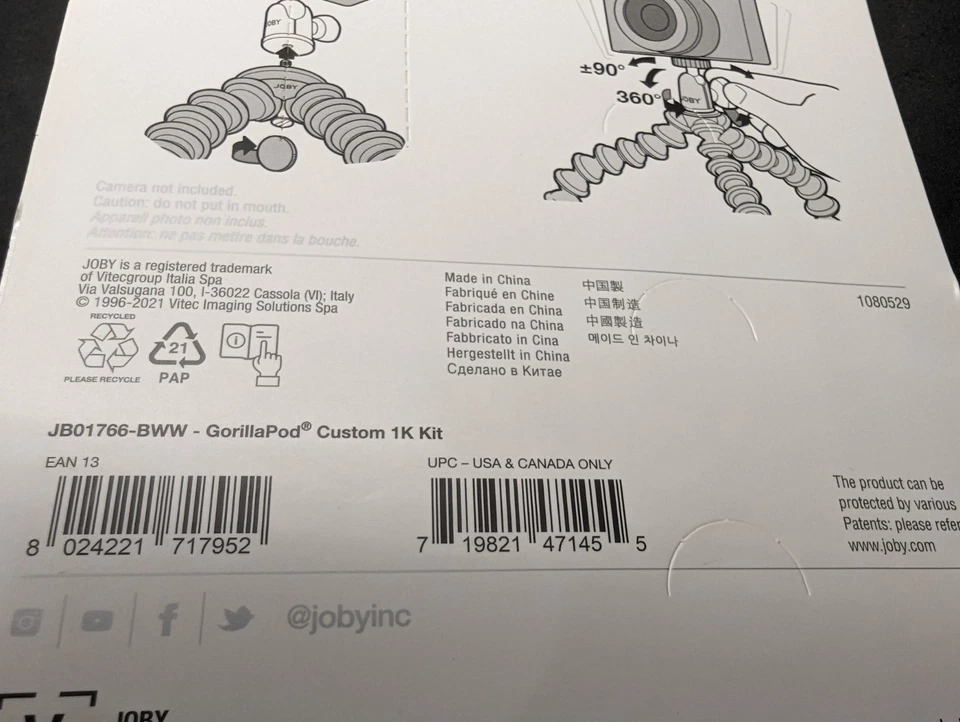 JOBY GorillaPod Custom 1K Flexible Mini-Tripod with Ball Head Kit - Image 3 of 3