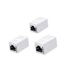 AOPOCKAN TECH RJ45 Ethernet Coupler White 3 Pack 3 pack 1 to 1, 