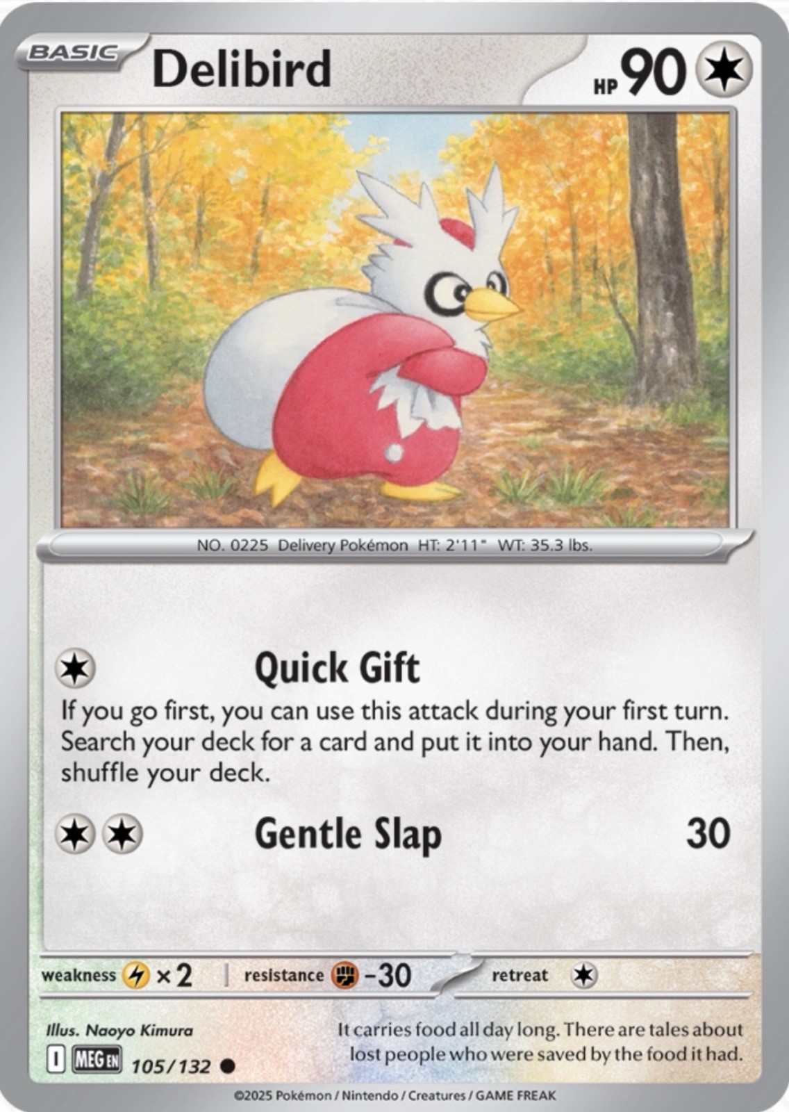 Delibird 105/132 Pokémon ME01: Mega Evolution Common Reverse Holo 2025 NM