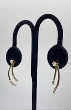 NABCO 14k Yellow Gold Cubic Zirconia & Sapphire 4.4mm Post Earring Enhancer 2.0g