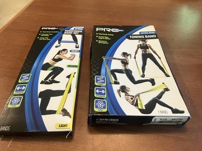 Pro Strength Toning Bands/ 1 Extra Wide/3 Narrow/Total Body Sculpt /Stretch/Tone