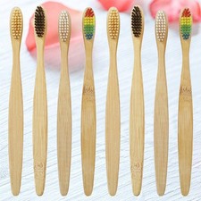 20 Pcs Bamboo Fiber Toothbrushes Eco Friendly Wooden Toothbrush For Adults