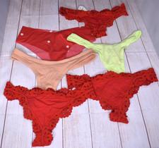 Aerie Women Lot of 6 Thong Cheeky Underwear Nylon Cotton Red Small S NEW NWT