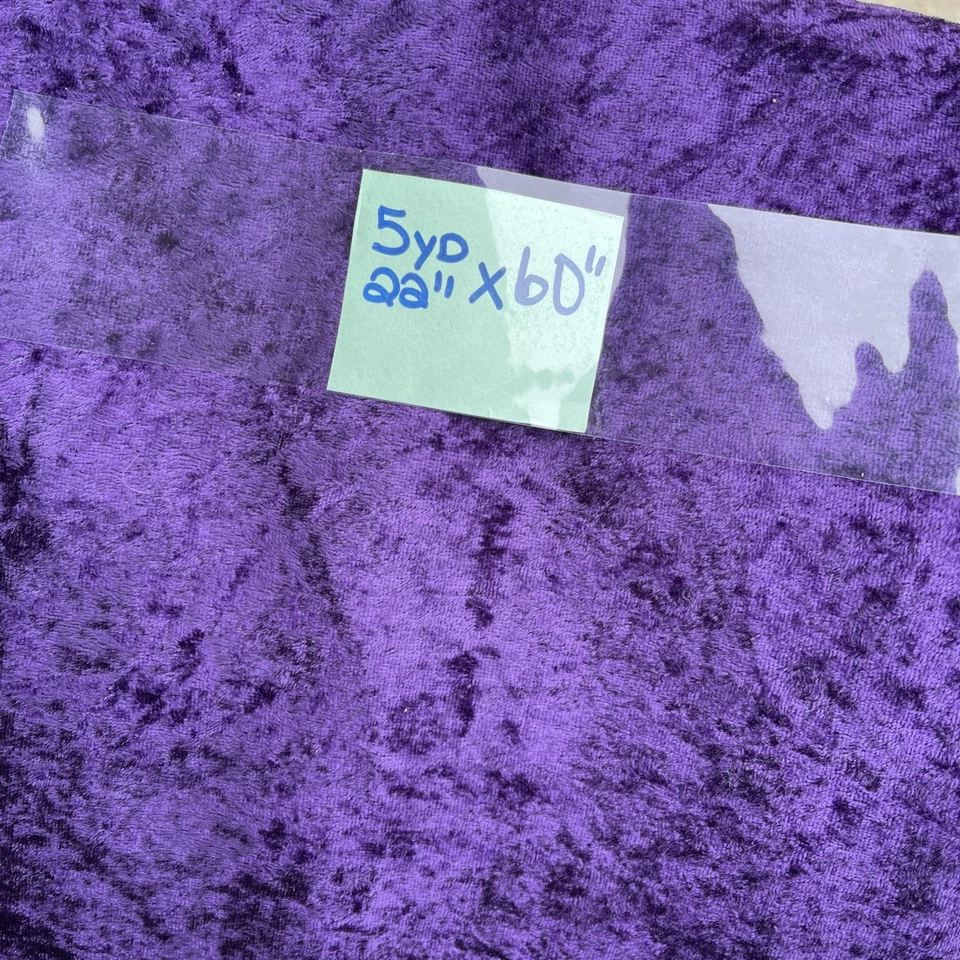 TELA ELÁSTICA TERCIOPELO PANNE FONDO TRITURADO 60" ANCHO CIRUELA PÚRPURA 12 Yardas Foto 2 de 4