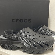 Crocs Echo II 2 Chrome Black Clogs adjustable slip on Men  s Size 7 Women  s 9