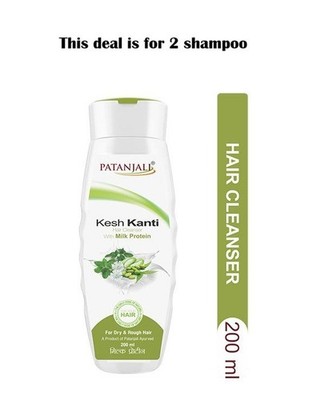 2x Patanjali Kesh Kanti Hair Cleanser Milk Protein Strong Healthy Shampoo 200ml