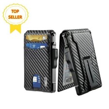 Slim RDIF Blocking Pop Up Wallet for Men, Bifold with Money Clip Minimalist