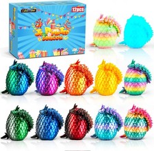 12pcs 3D Printed Dragon Eggs Articulated Dragon Fidget Toys Desk Decor