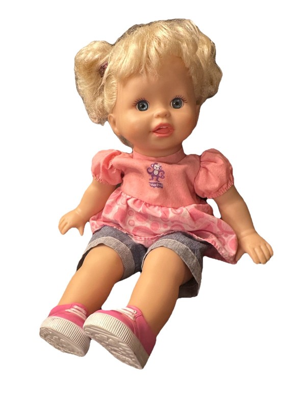 Fisher Price Little Mommy Talking Doll Play all day Blonde Hair Blue eye - VIDEO