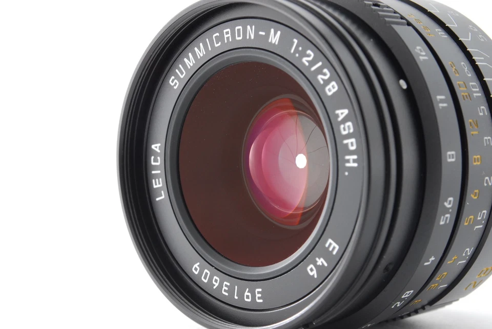 ¡Juego completo! [Sin usar] Lente Leica Summicron-M 28 mm f/2 ASPH E46 negra 6 bits MF JAPÓN Foto 3 de 4