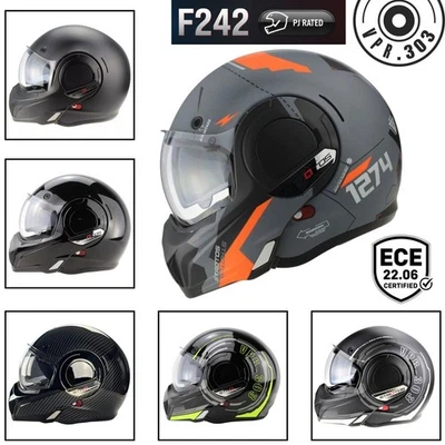 VIPER PJ F242 casque modulable 180 casque de protection moto dinversion ECE Gold - Photo 1/4