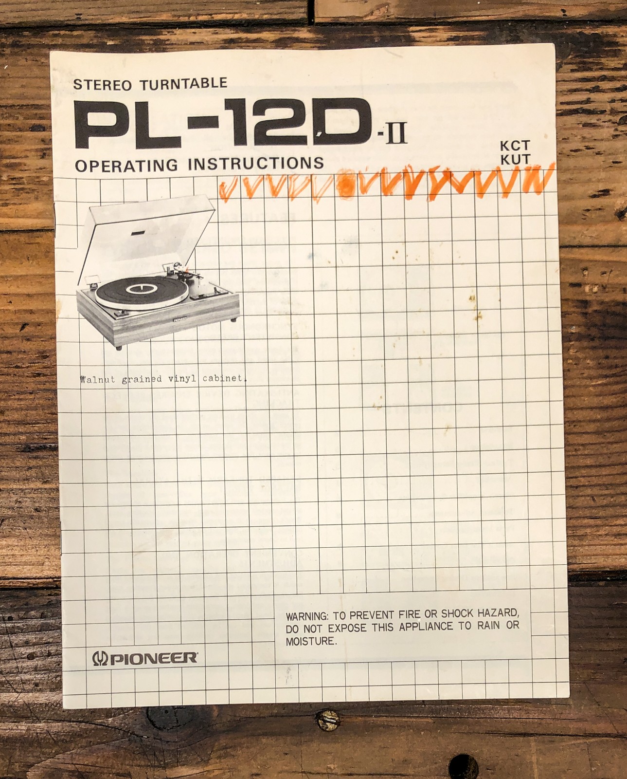 Pioneer PL-12D MK2 Record Player / Turntable Owners / User Manual *Original*