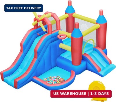 Yaheetech Inflatable Bounce House, 7-in-1 Bouncy Castle Combo w/Ball Pit & Bounc