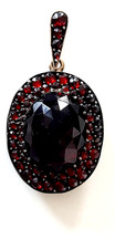 GRANAT  ANHÄNGER ° JUGENDSTIL ° GRANAT STEINE ° Tombak ° Antikschmuck °
