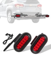 Young Bike Rack Brake Light & Plate Kit, 6 Inch 10LEDs Oval Red LED Tail Light 2