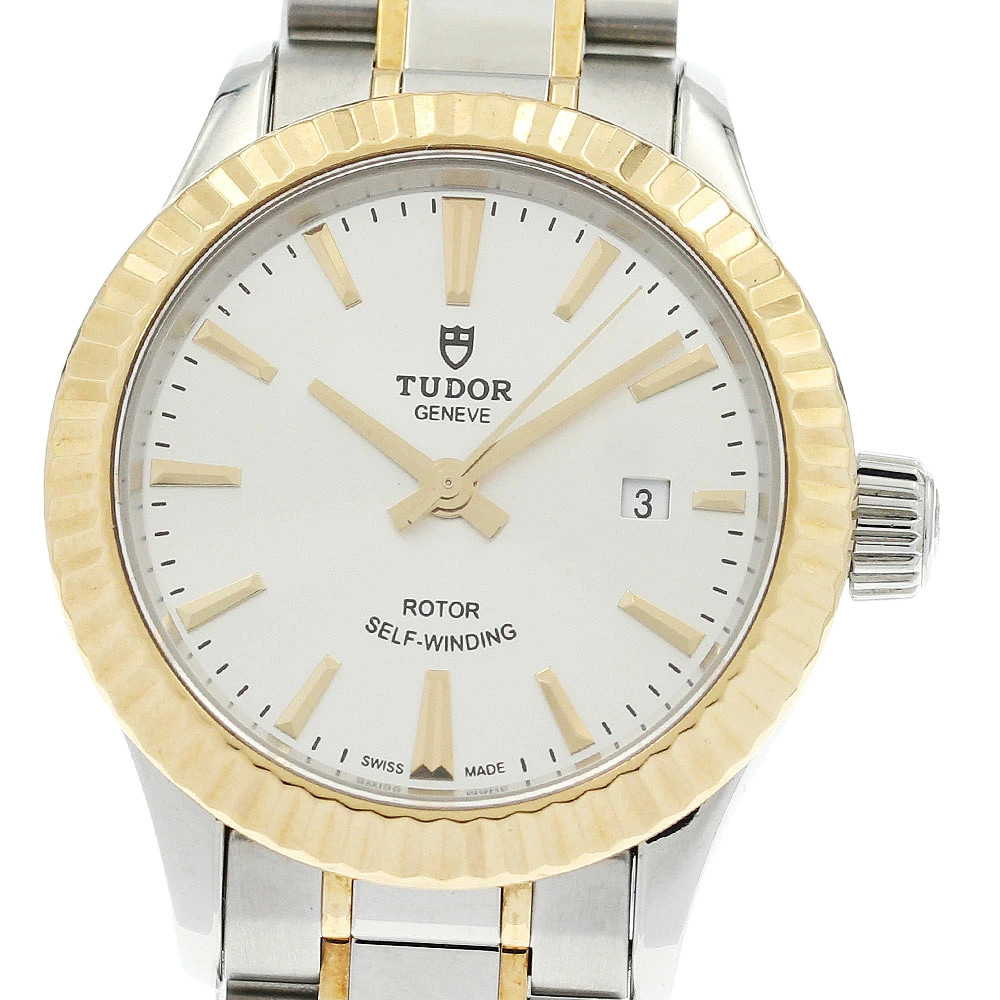 TUDOR 12113 Style Date Auto Ladies Watch with Warranty Card From Japan