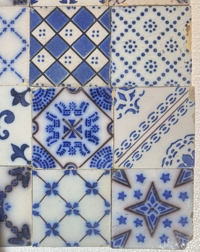 FRANCIA AZULEJOS ANTIGUOS - PAS DE CALAIS - DESVRES - 20 - TILE SET c1870 - Picture 8 of 9
