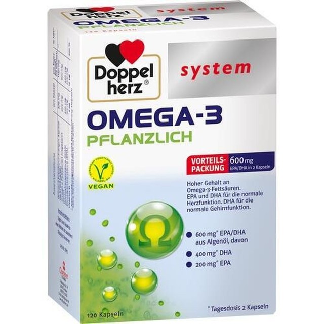 DOPPELHERZ Omega-3 pflanzlich system Kapseln, 120 St PZN 16224776