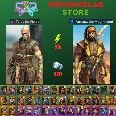Raid Shadow Legends | Starter acc with Taras : 91k energy / 30 Legendary heroes