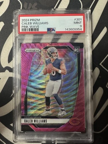 Caleb Williams RC PSA 9 2024 Panini Prizm Pink Wave Chicago Bears #301 🥶🐻