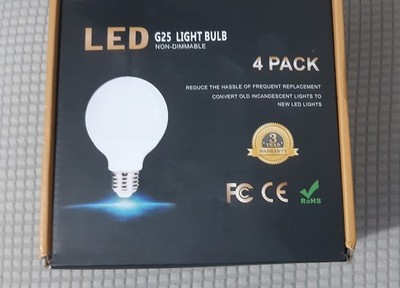 Hansong G25 Globe LED Lamp Bulb 9W 5000K Non-Dimmable AC85-265V 4 unit