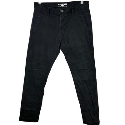 Signature by Levi Strauss & Co Black Chinos Flat Front Pants Women's Size 30