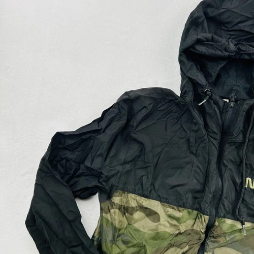NASA Jacket Mens Large Black Camo Full Zip Hooded Windbreaker Mesh EXP54LWZC image 10