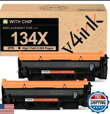 v4ink 134X 134A Black Toner Cartridge Replacement for HP 134A W1340A 134X W13
