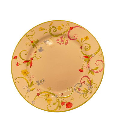 Pier 1 Lyda Dinner Plate Floral Scroll Dolomite China 10.75 