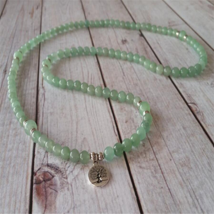 6mm green jade Bracelet MONK Healing Chakas mala Hot spirituality men Handmade