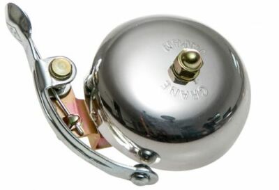 Crane Bell Co Suzu Bell Fahrradklingel Polished Silver, Retro Look, Signalglocke