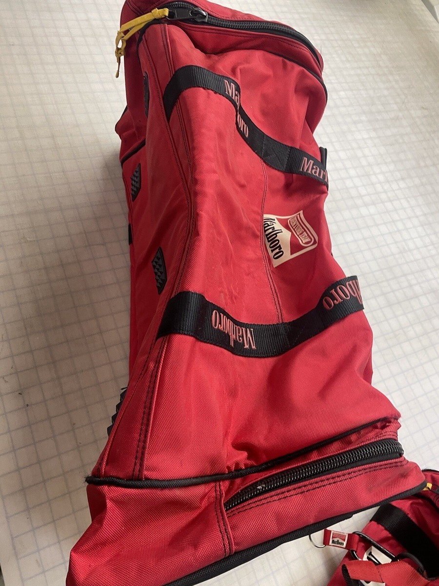 Vintage Marlboro Adventure Team Nylon Duffel Bag Red Travel