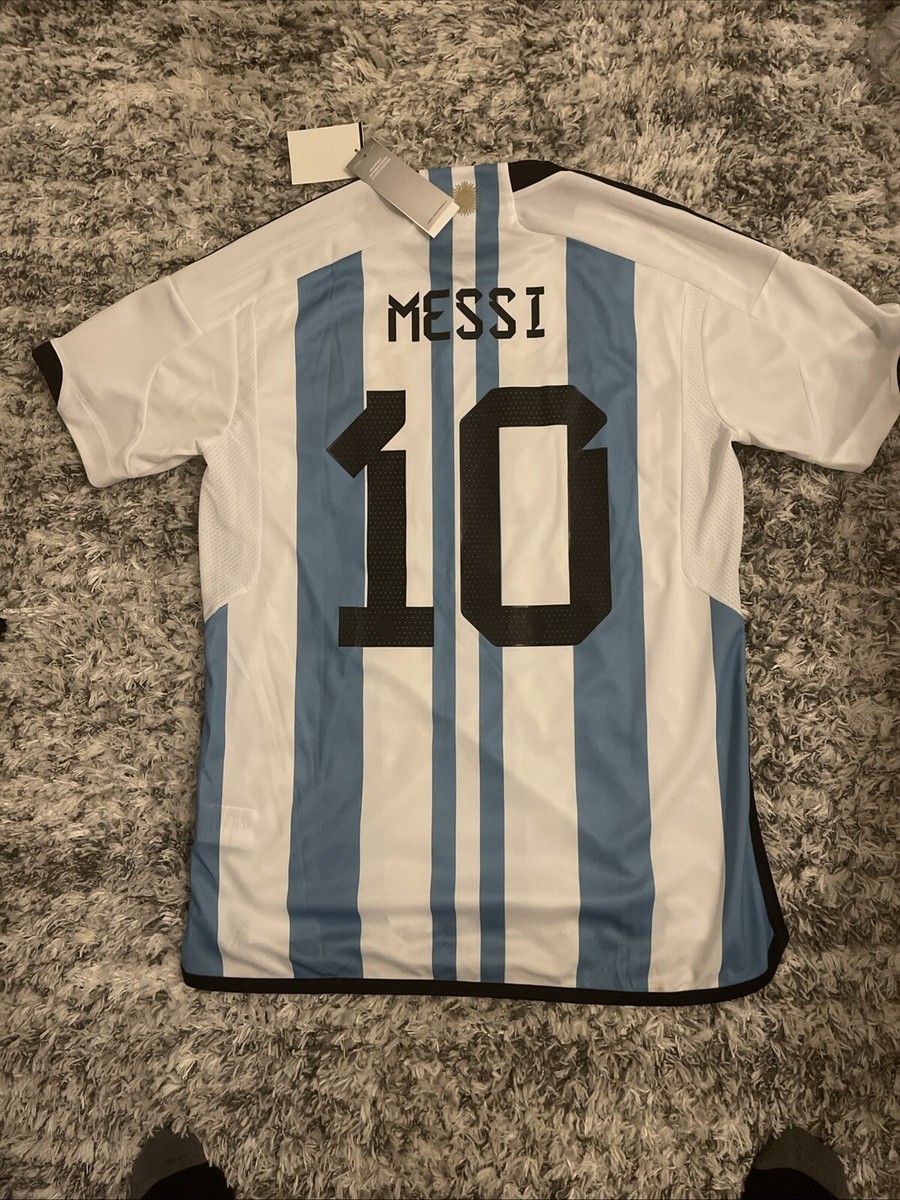 Argentina MESSI 10 ユニフォーム 2023 Adidas World Cup 3 STAR Argentina Home MESSI Jersey Size L