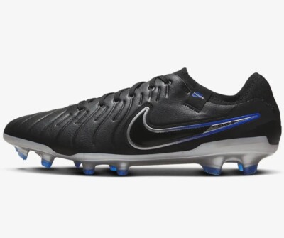 NIKE TIEMPO LEGEND 10 PRO FG BLACK-CHROME-HYPER ROYAL BLUE SIZE 6 DV4333-040