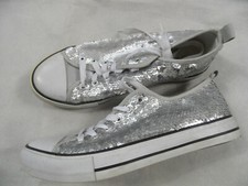 GINA BENOTTI belles baskets sequins argentés taille 41 top KaS719