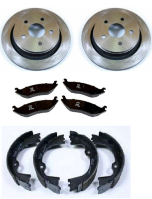 Set Bremsscheiben & Bremsklötze hinten + Bremsbeläge Dodge Ram 1500 2002-2018