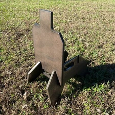 3/8" AR500 Hardened Steel Shooting Target 7x12 IDPA w/ Metal Ground Range Stand