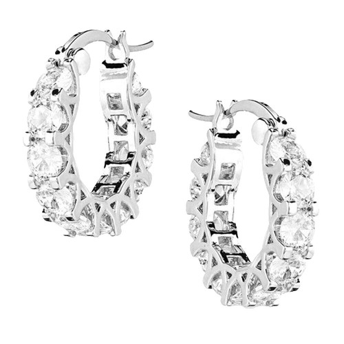 Buy Revere Italian Sterling Silver Diamond Cut Hoop Earrings | Womens - Foto 4