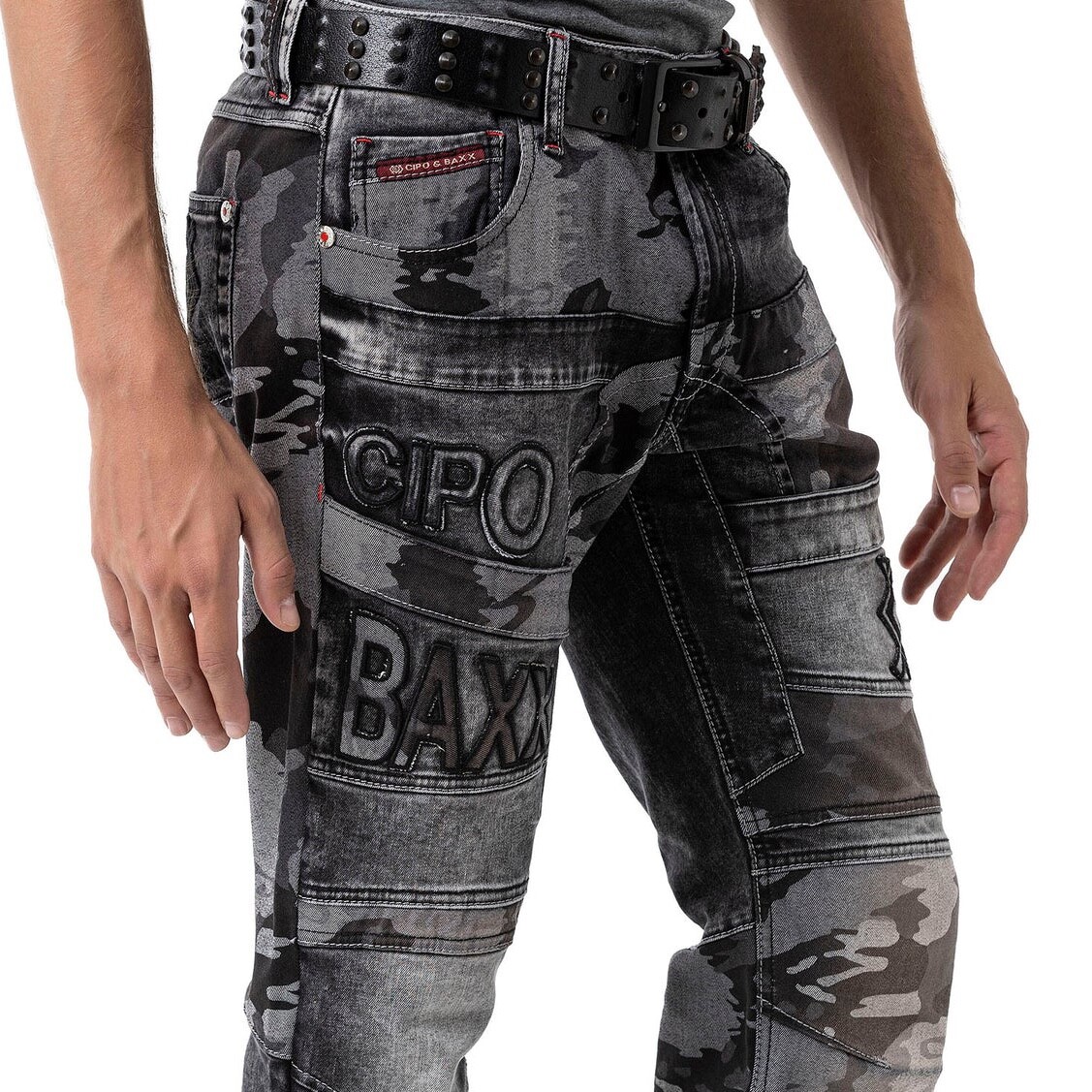 Cipo & Baxx FUSE Mens Jeans Denim Straight Cut camouflage CD859