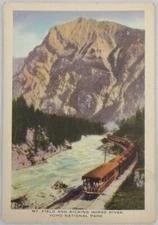 Postcard Mt Field Kicking Horse River Yoho National Park BC Canada Train