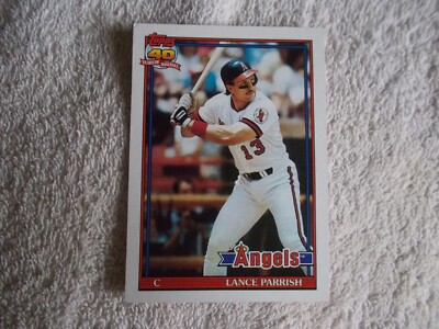 MLB Topps 1991 40 Jahre Baseball ''LANCE PARRISH'' #210 LA Angels Trade Card n25