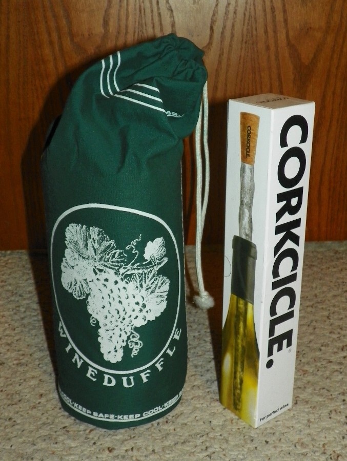 Corkcicle Wine Chiller Cork & Wine Bottle Caddy Green eBay