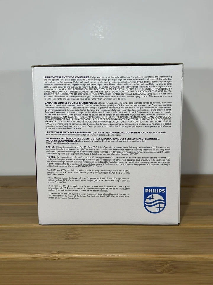 Philips 9290013195 Dimmable PAR38 LED 12PAR38/LED/830/F25/DIM/ULW/120V - Image 3 of 4