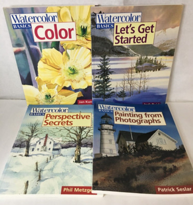 Lot of 4 Watercolor Basics Painting Books Art Instruction Techniques North Light