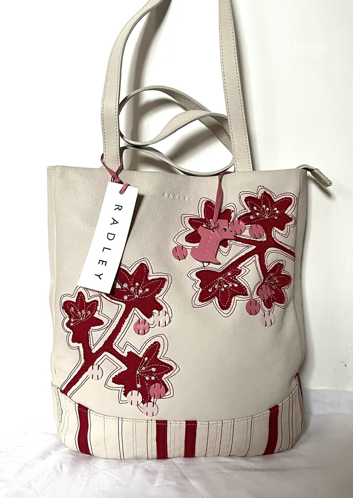 Radley Cherry Blossom Embroidered Leather Bag & Coin Purse eBay